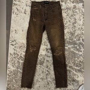 Black Orchid leopard ripped skinny jeans